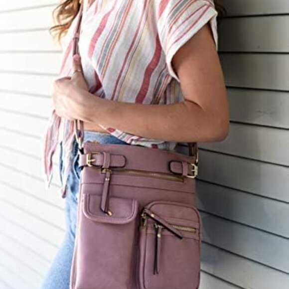 Katie Lightweight Medium Crossbody Bag Shoulder Bag with Multi Pocket for Women - Picture 6 of 6